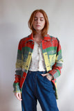Shirt Jacket Made From A Distressed Vintage Flannel Camp Blanket - Size XS/S