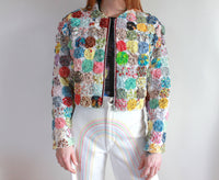 Cropped Jacket made from Vintage Popcorn Quilt - Size Small