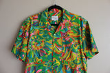 Psychedelic Cotton Button-up Shirt - Size Large