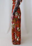 Abstract Floral Mosaic Wide Leg Pants and Halter Set