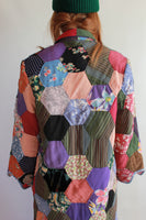 Long Patchwork Coat Made from a Vintage Quilt - Size Small
