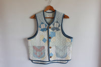 Quilted Vest made from Antique Quilts - Size Medium