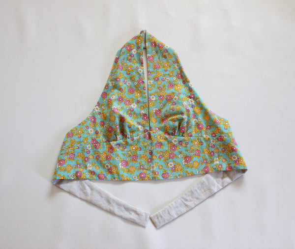 Halter Top Made From Mini Floral Print Vintage Cotton. Size XS - Small