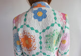 Zip-Up Quilt Jacket made from a Vintage 1930s Quilt - Size Small