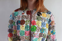 Cropped Jacket made from Vintage Popcorn Quilt - Size Small