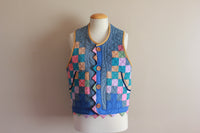 Quilt Vest Made from Vintage Irish Chain Quilt - Size Small