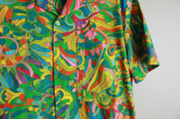 Psychedelic Cotton Button-up Shirt - Size Large