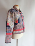 Log Cabin Cropped Quilt Jacket - Size Small